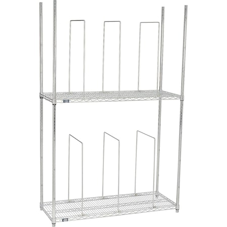 Global Industrial 48Lx18Wx78-1/2H Stationary Dual Level Carton Stand With 6 Dividers 184205